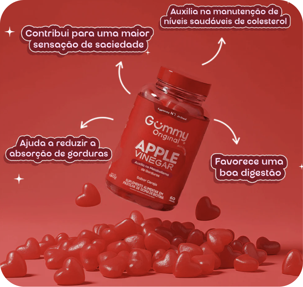 Gummy Vinagre de Maçã com benefícios